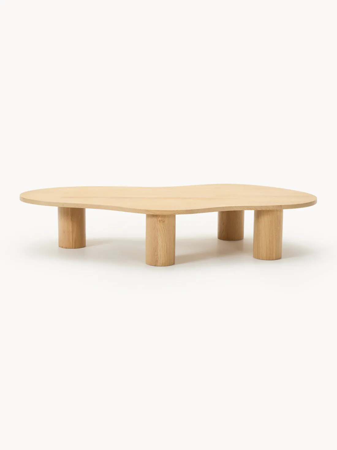 Mesa de centro grande de madera de roble con forma orgánica Didi