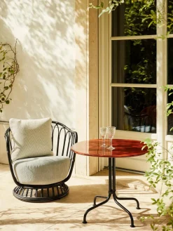 Mesa de comedor bistro redonda con tablero de cerámica Carmel, Ø 75 x 73 cm