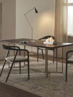 Mesa de comedor de madera de mango con diseño espiga Luca, tamaños diferentes