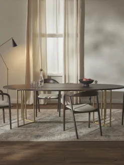 Mesa de comedor ovalada de madera de mango Luca, tamaños diferentes