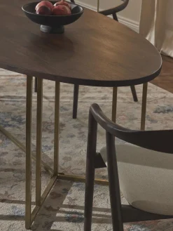 Mesa de comedor ovalada de madera de mango Luca, tamaños diferentes