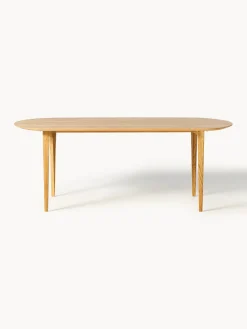 Mesa de comedor ovalada de madera de roble maciza Archie, 200 x 100 cm