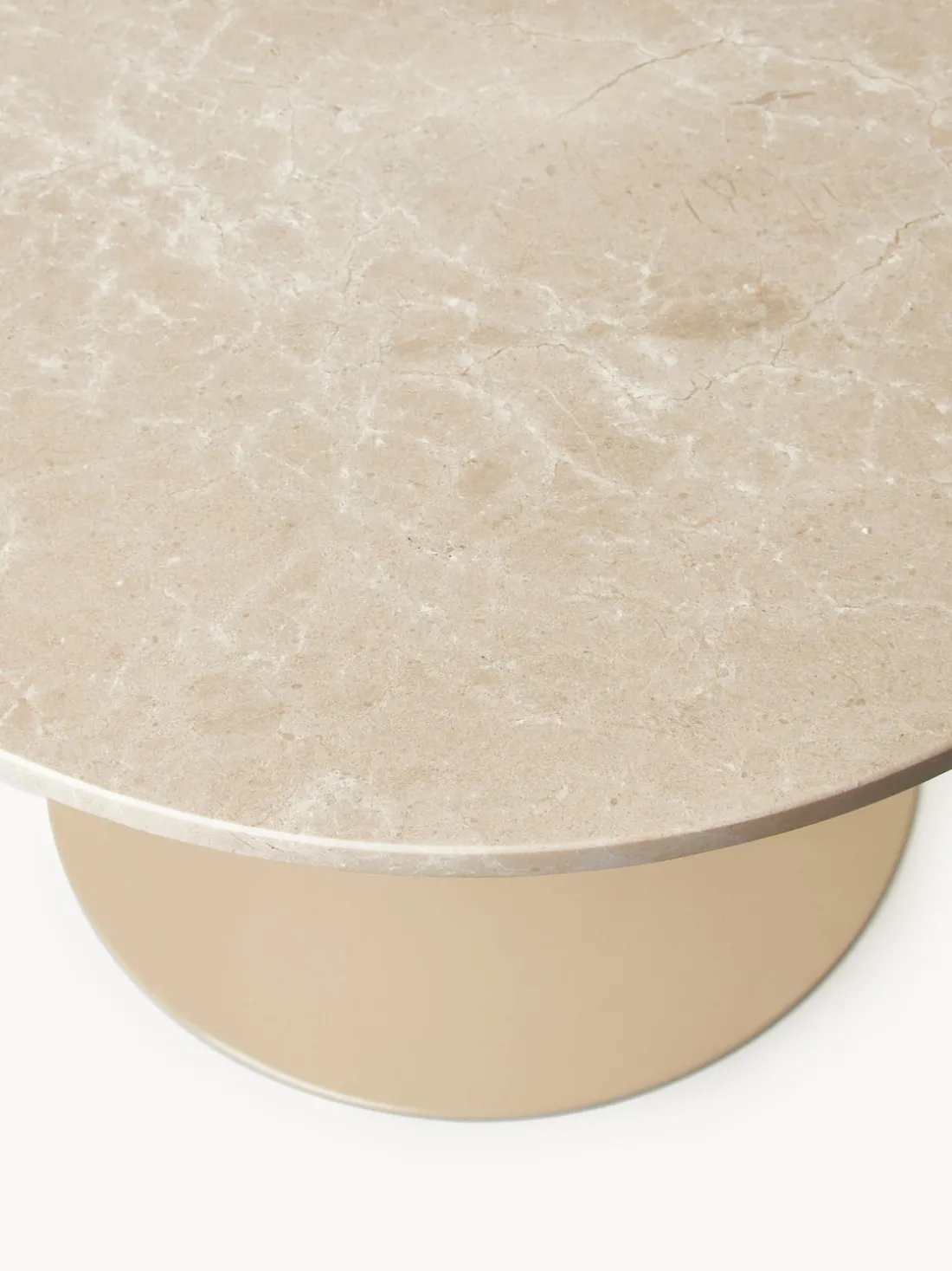 Mesa de comedor ovalada de mármol Miley, 120 x 90 cm