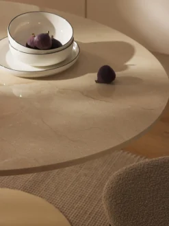 Mesa de comedor ovalada de mármol Miley, 120 x 90 cm