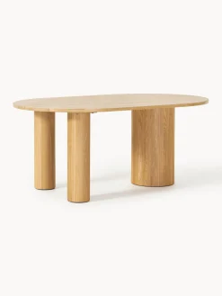 Mesa de comedor ovalada de madera de roble Dunia, tamaños diferentes