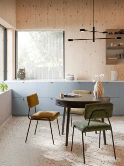 Mesa de comedor redonda con espacio de almacenamiento Calary, tamaños diferentes