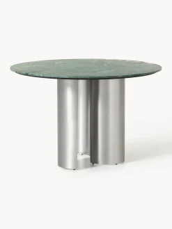 Mesa de comedor redonda con tablero de mármol Noam