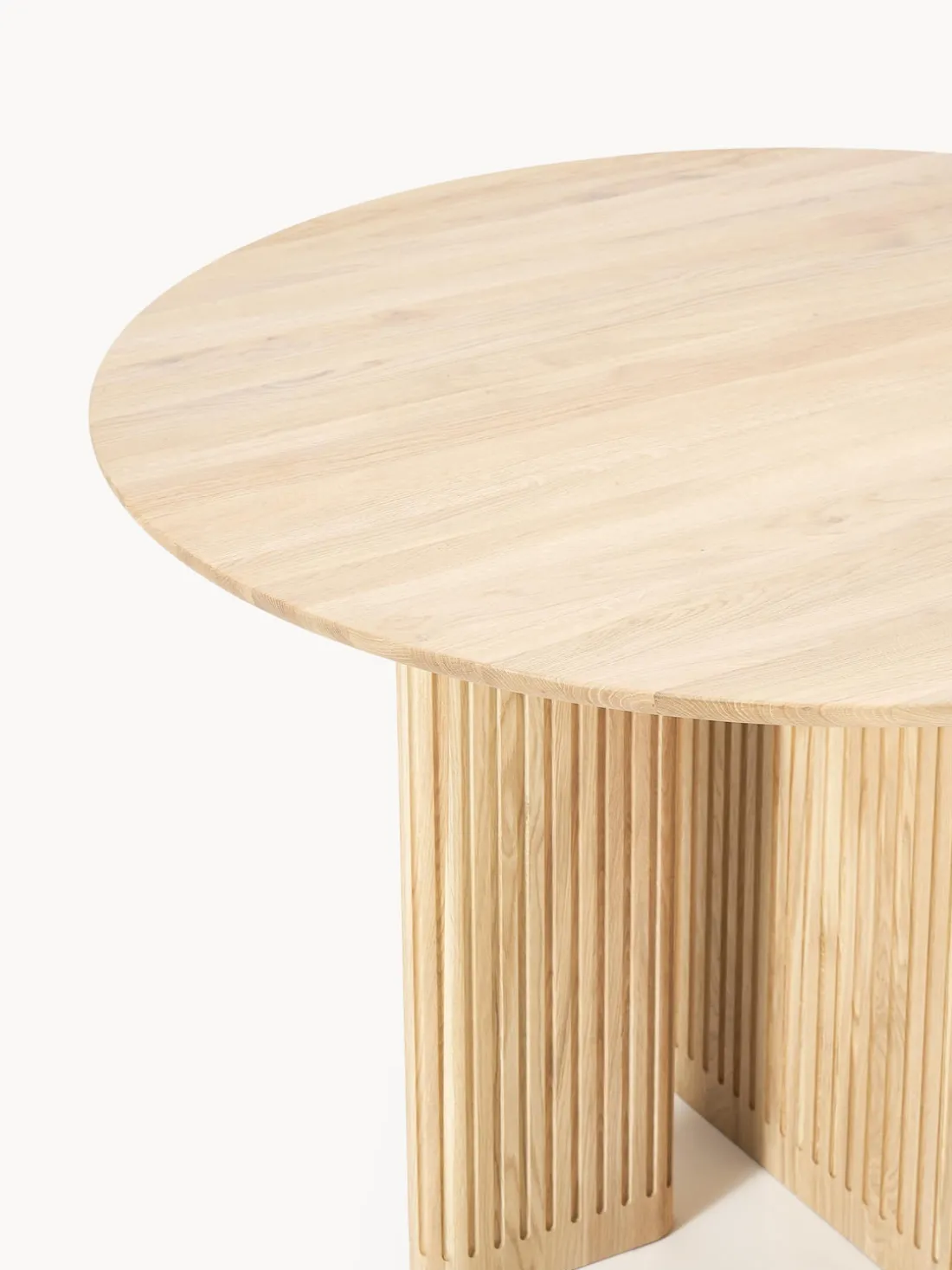 Mesa de comedor redonda de madera de roble Jolka, tamaños diferentes