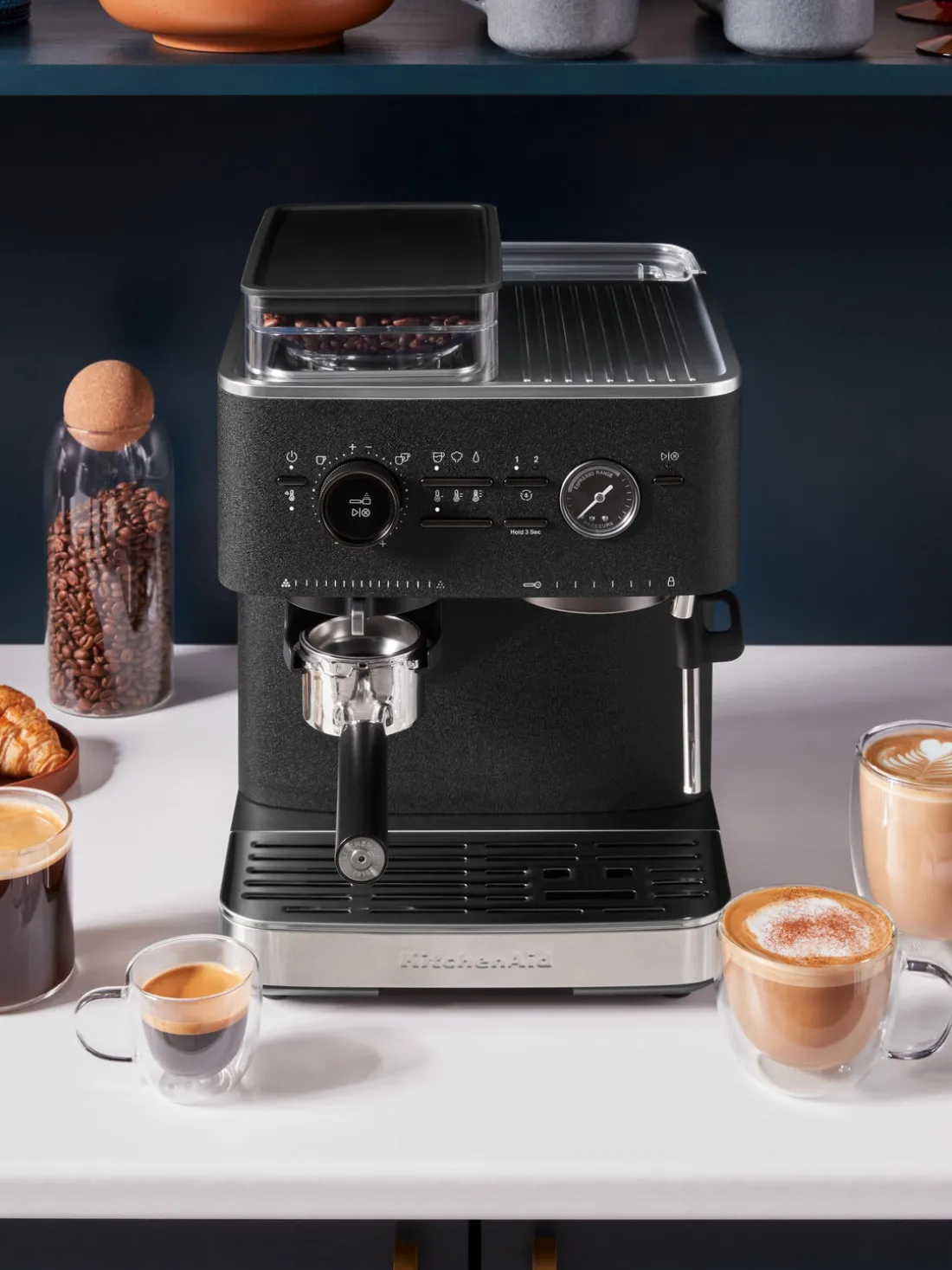 Máquina de café espresso con portafiltro Burr