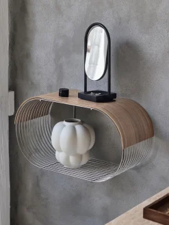 Panel para estante de pared de madera de roble Curva