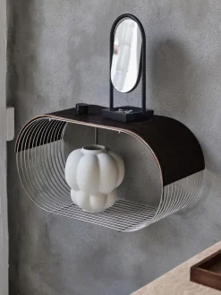 Panel para estante de pared de madera de roble Curva