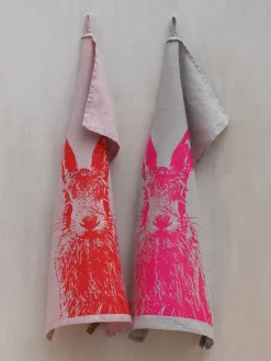 Paño de cocina de lino artesanal Feldhase