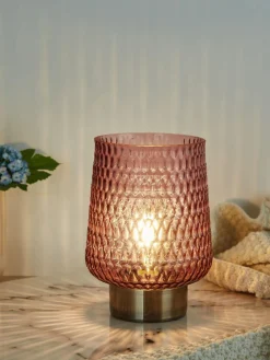 Pequeña lámpara de mesa LED Glamour, portátil, con función de temporizador