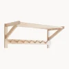 Perchero de pared con estante para sombreros de madera de pino Cole