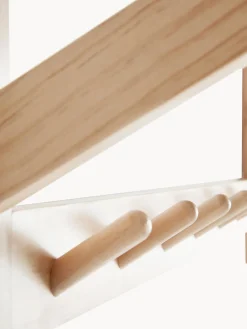 Perchero de pared con estante para sombreros de madera de pino Cole