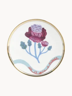 Plato artesanal de porcelana Geranium