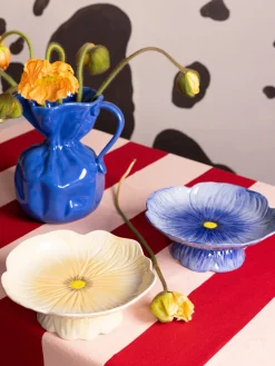 Plato de tarta pintado a mano Amapola