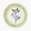 Plato llano artesanal de porcelana Clematis