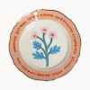 Plato llano artesanal de porcelana Primrose