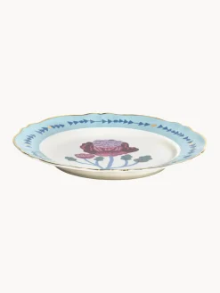Plato llano artesanal de porcelana Geranium
