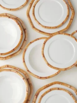 Plato llano pintado a mano Bamboo