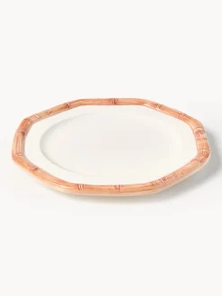 Plato llano pintado a mano Bamboo