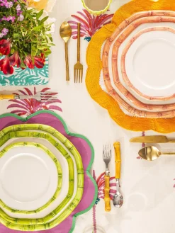 Plato llano pintado a mano Bamboo