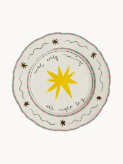Plato postre artesanal de porcelana Star