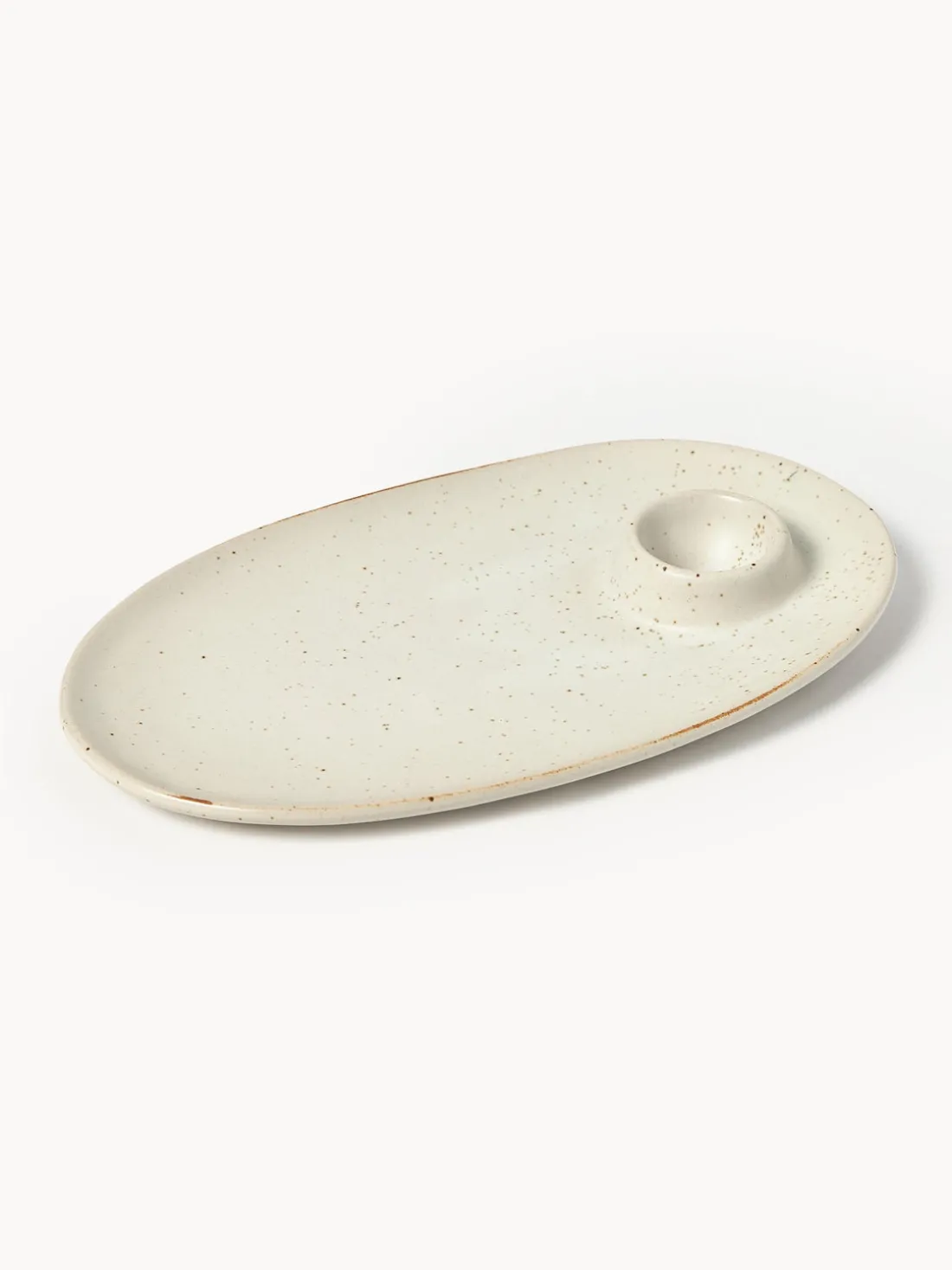 Plato postre de cerámica Flow