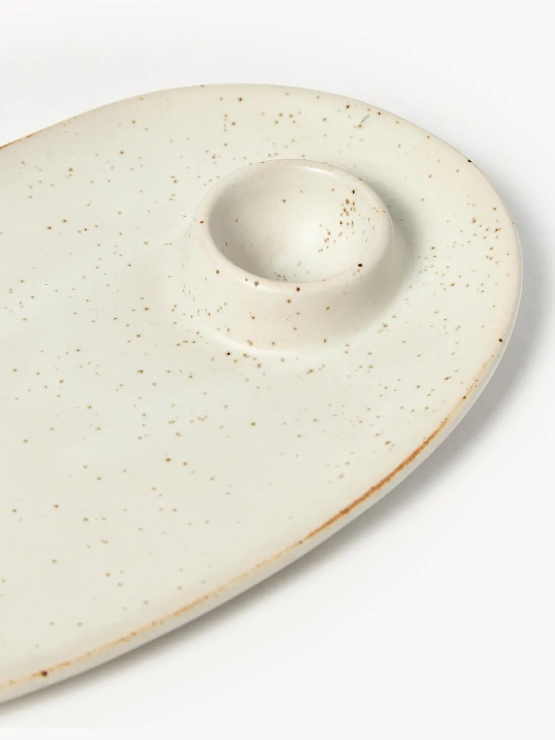 Plato postre de cerámica Flow