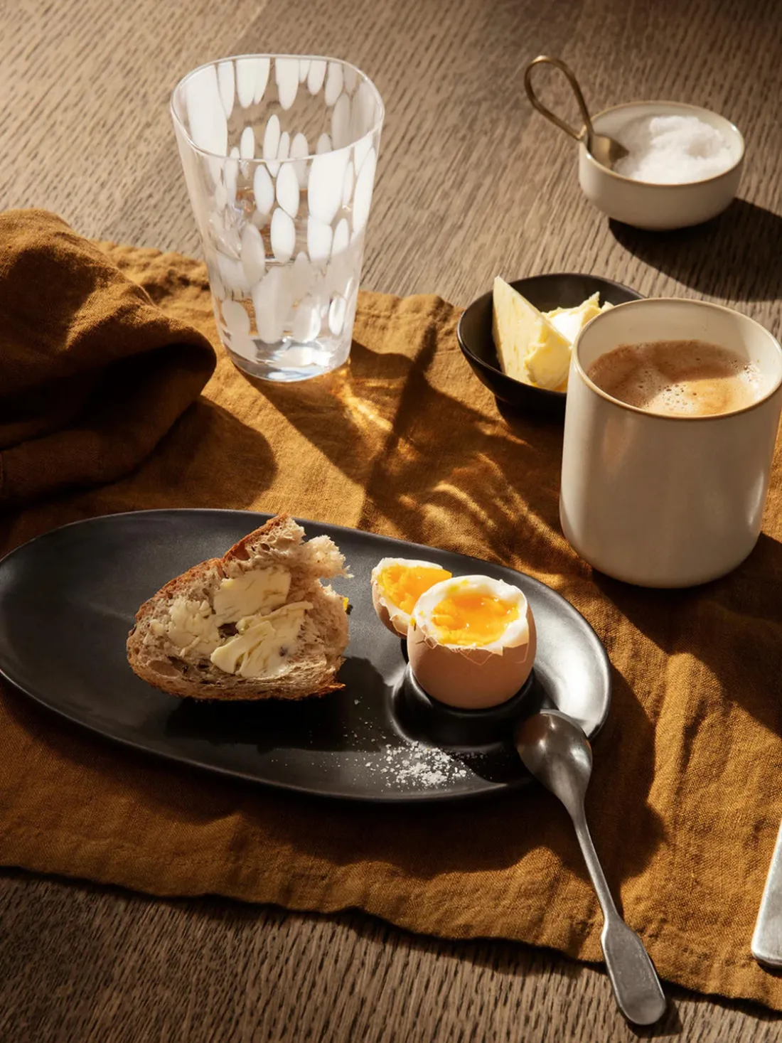 Plato postre de cerámica Flow