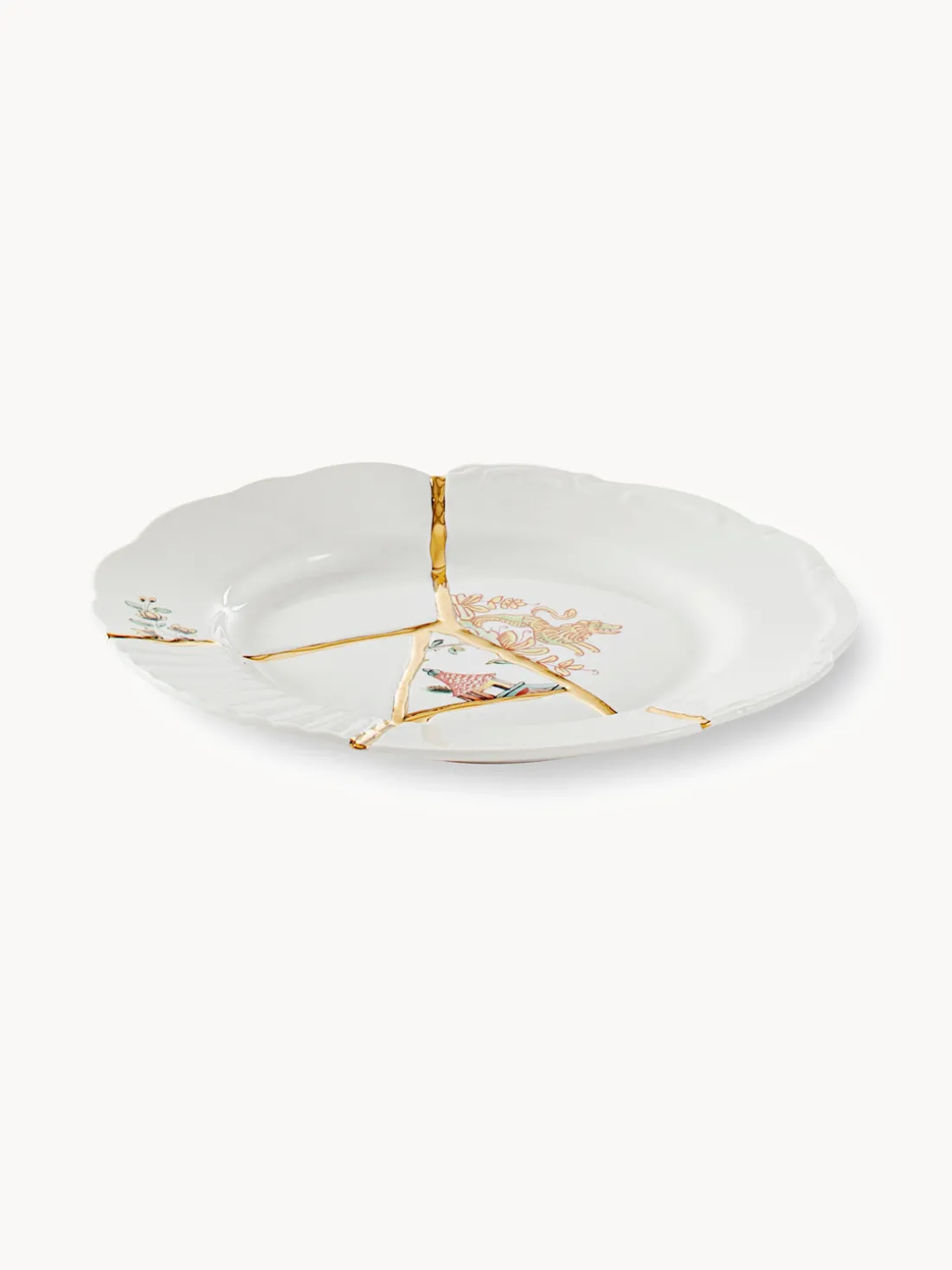 Plato postre de porcelana Kintsugi