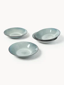 Platos hondos artesanales Nordic Sea, 4 uds.