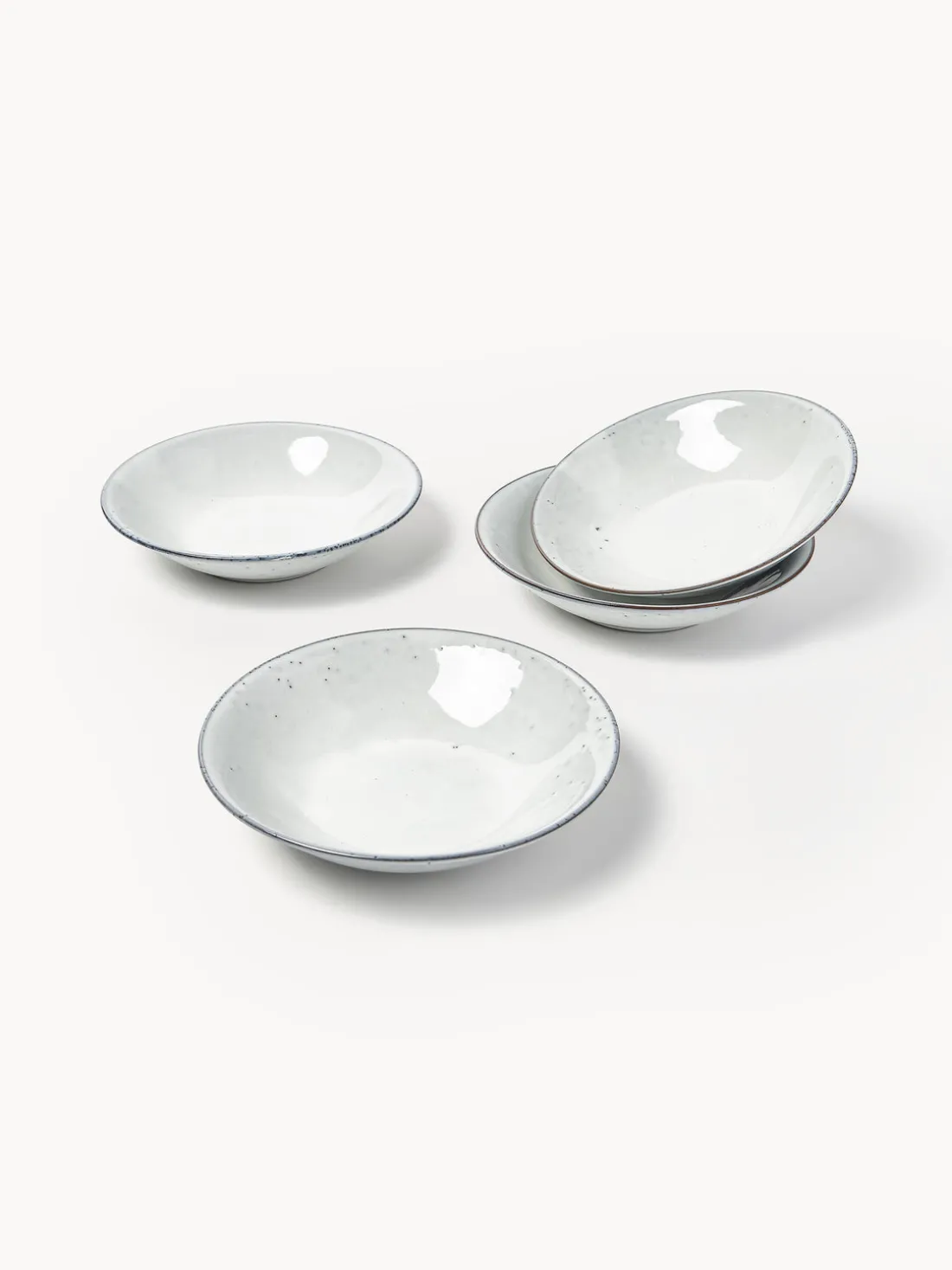 Platos hondos artesanales Nordic Sand, 4 uds.