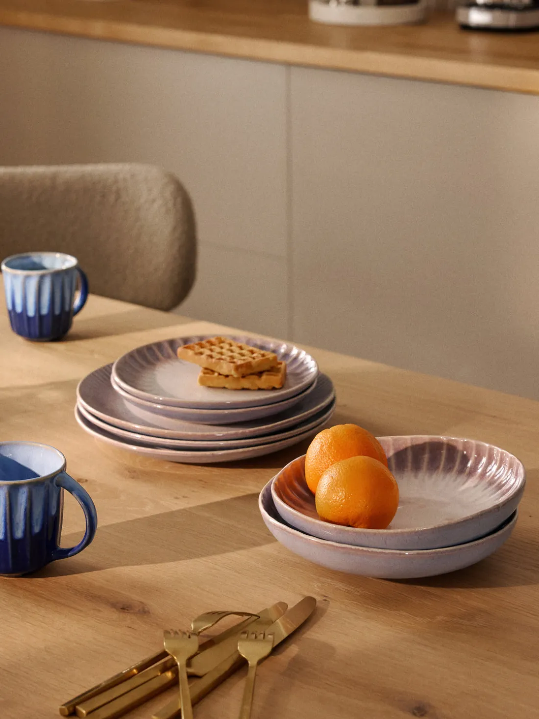 Platos hondos artesanales con esmalte reactivo Vinci, 4 uds.