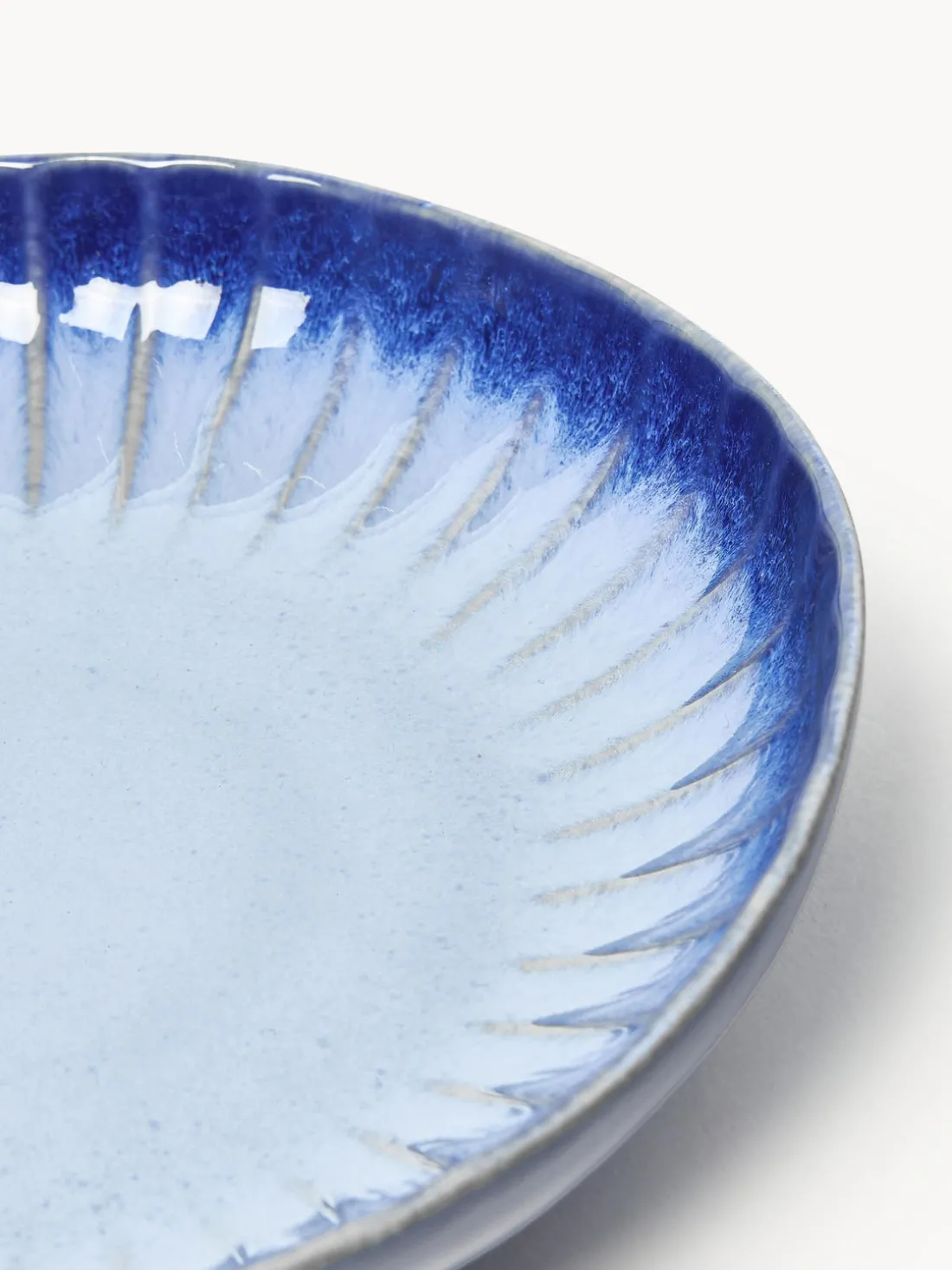 Platos hondos artesanales con esmalte reactivo Vinci, 4 uds.