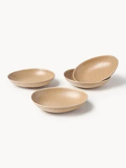 Platos hondos artesanales de forma orgánica Macey, 4 uds.