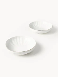 Platos hondos de porcelana con relieves Sali, 2 uds.