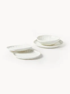 Platos hondos de porcelana con relieves Sali, 2 uds.