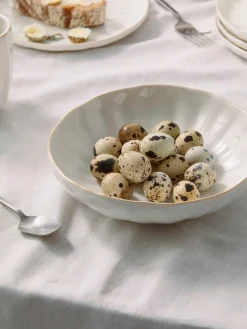 Platos hondos de porcelana con relieves Sali, 2 uds.