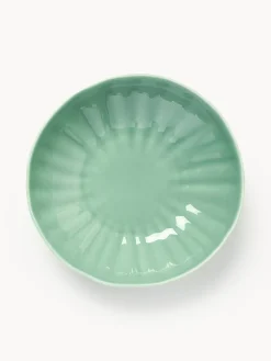 Platos hondos de porcelana con relieves Sali, 4 uds.