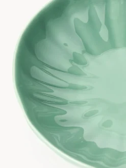 Platos hondos de porcelana con relieves Sali, 4 uds.