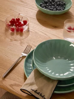 Platos hondos de porcelana con relieves Sali, 4 uds.