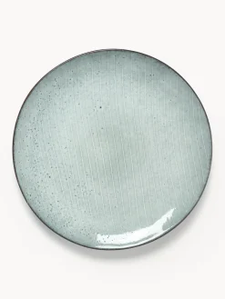 Platos llanos artesanales Nordic Sea, 4 uds.