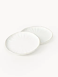 Platos llanos de porcelana con relieves Sali, 2 uds.