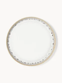 Platos postre artesanales con esmalte reactivo Danza, 4 uds.