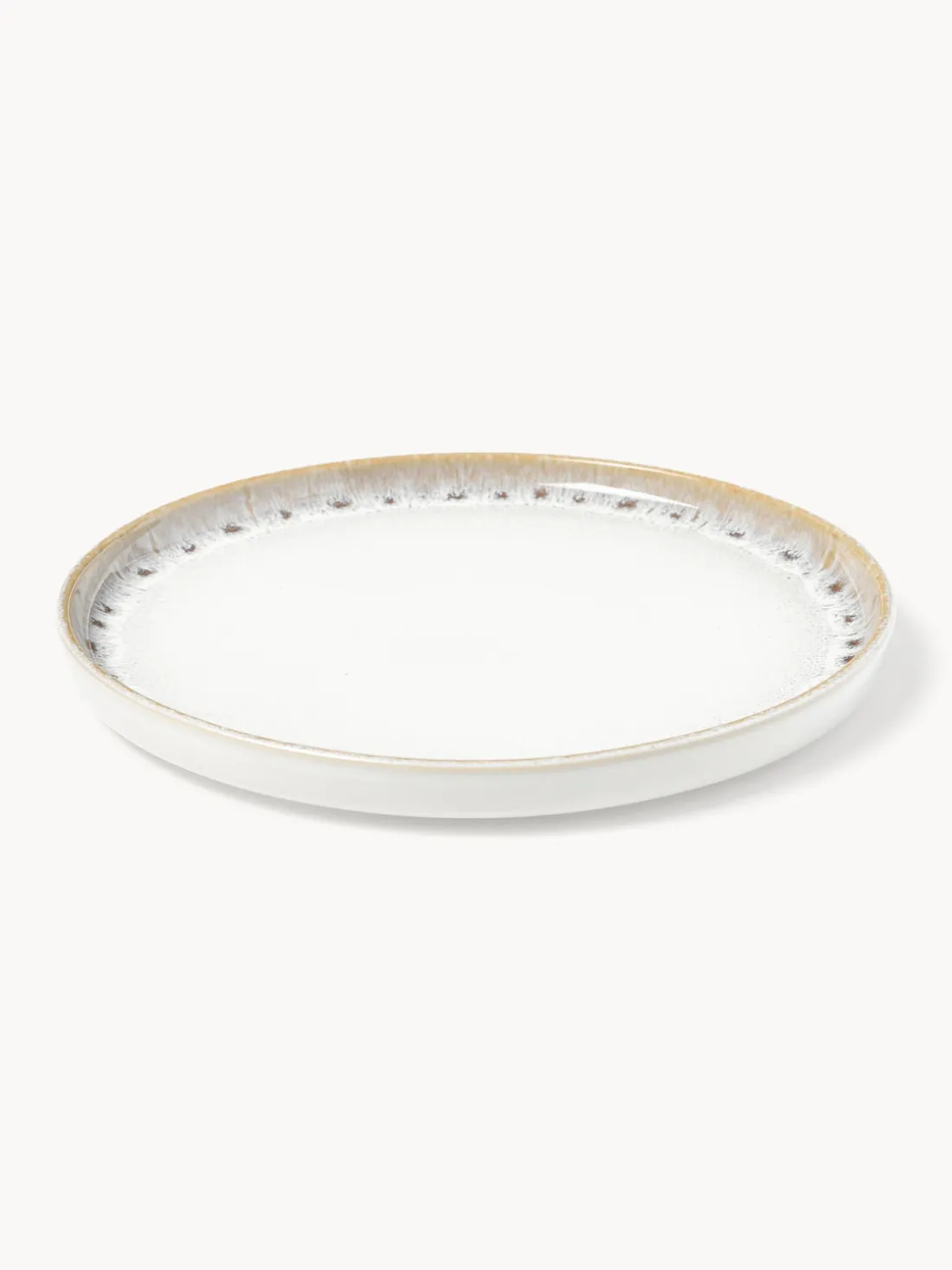 Platos postre artesanales con esmalte reactivo Danza, 4 uds.