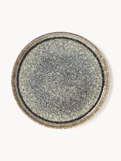 Platos postre artesanales con esmalte reactivo Danza, 4 uds.