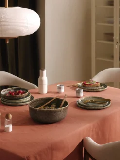 Platos postre artesanales con esmalte reactivo Danza, 4 uds.