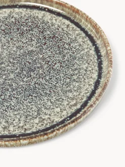 Platos postre artesanales con esmalte reactivo Danza, 4 uds.